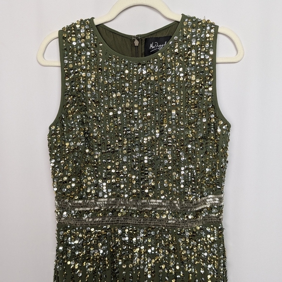 Mac Duggal Sequin High Neck Column Gown - Picture 4 of 16